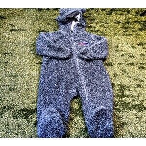 Buffalo Bill's Baby 6-9mos Zip up 1 Piece Fleece Hoodie Grey Footsies NFL Team